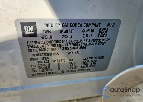 2023 Buick Encore Gx Select z USA, uszkodzony, nr VIN KL4MMDSL3PB011653